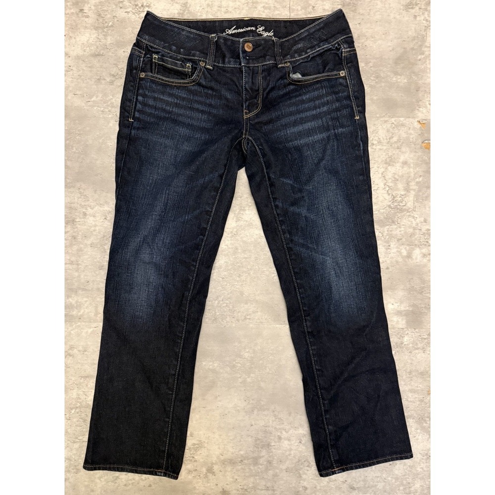 American Eagle Artist Stretch Dark Wash Denim Jeans Womens 6 Petite Short